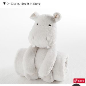 Pottery Barn kids hippo blanket and stuffed animal